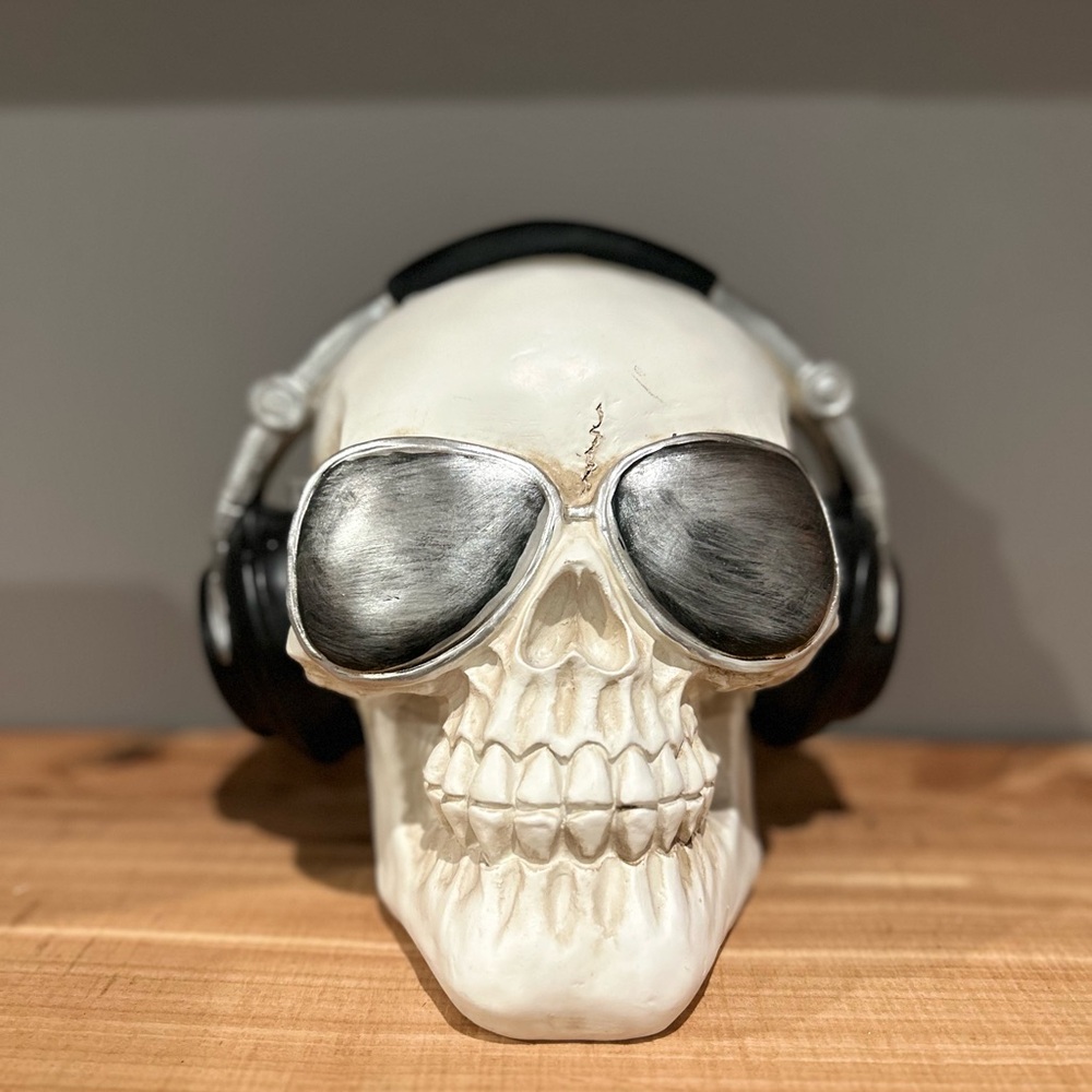 NEW Skull with Sunglasses & Headphones